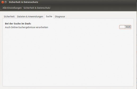 Bisher musste man die Online-Suche manuell deaktivieren