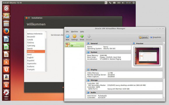 Ubuntu 13.10 "Saucy Salamander" in VirtualBox 4.3 installieren