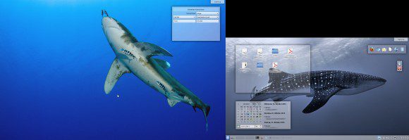 Kubuntu 13.10: Mein Desktop (zwei Bildschirme)