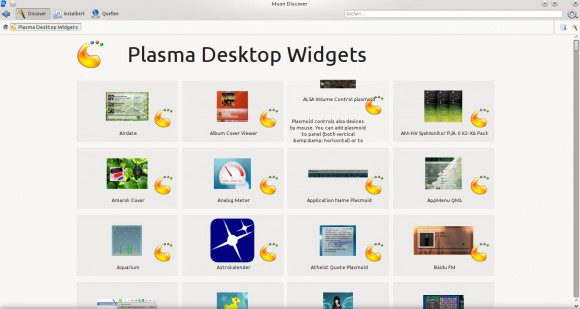 Muon Discover: Plasma Desktop Widgets