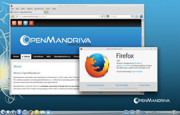 OpenMandriva Beta: Firefox (Quelle: openmandriva.org)