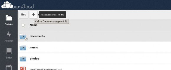 ownCloud 6: Dateien ohne Workaround bei Shared Web Hosting hochladen