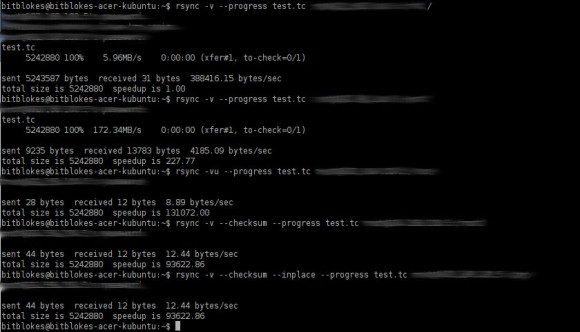 rsync: Allgemeine Tests Richtung Synology