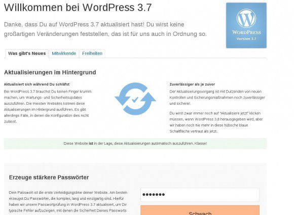 WordPress 3.7: Kann automatische Updates