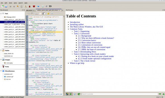 Calibre 1.15 mit eBook-Editor