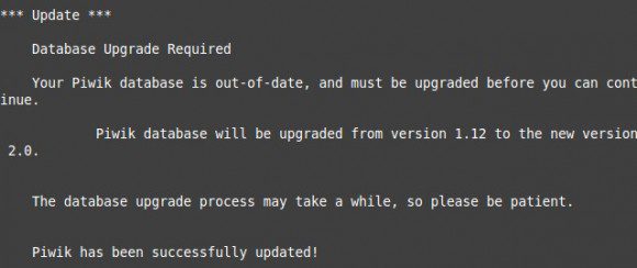 Update auf Piwik 2.0 erfolgreich