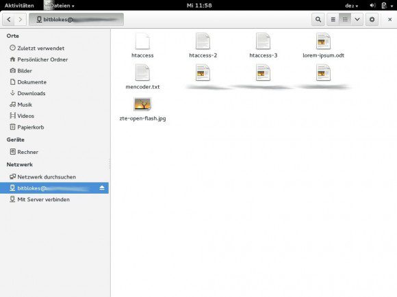 Fedora 20: Dateimanager - mit der ownCloud verbunden