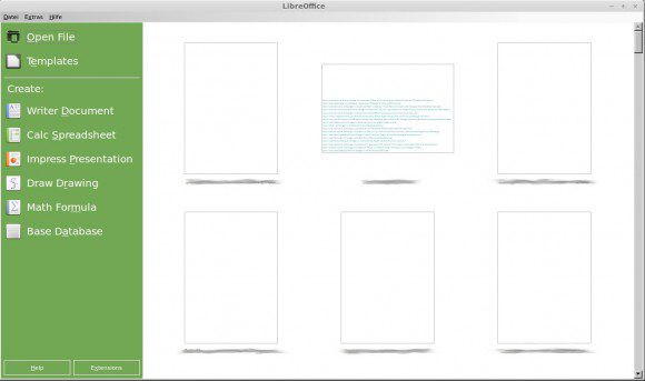 LibreOffice 4.2: Startbildschirm