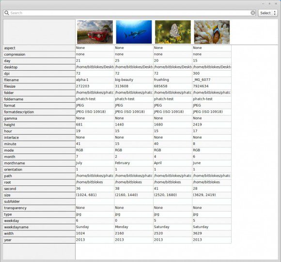 Phatch Image Inspector: Informationen