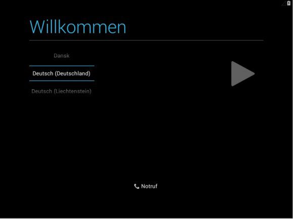 Android-x86: Sprache wählen