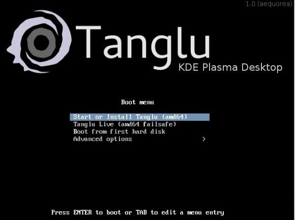 Tanglu 1.0 KDE: Bootscreen