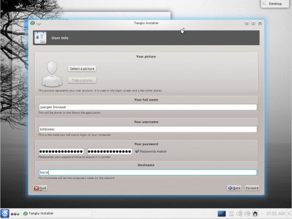 Tanglu 1.0 KDE: Installer