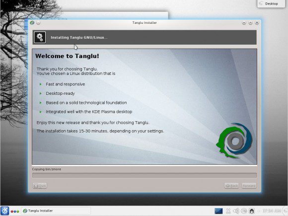 Tanglu 1.0 KDE: Installation