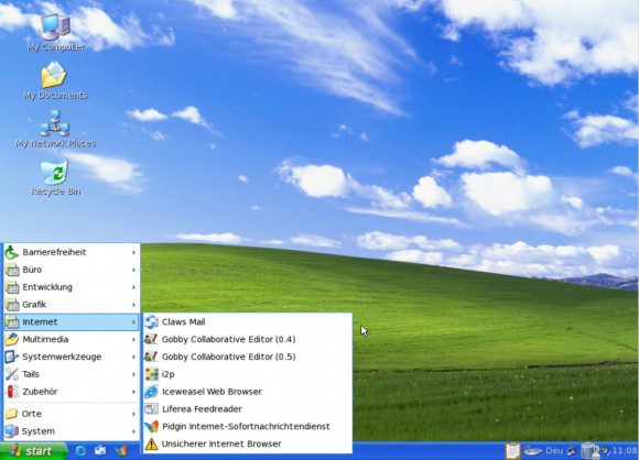 Tails: Windows-XP-Tarnmodus