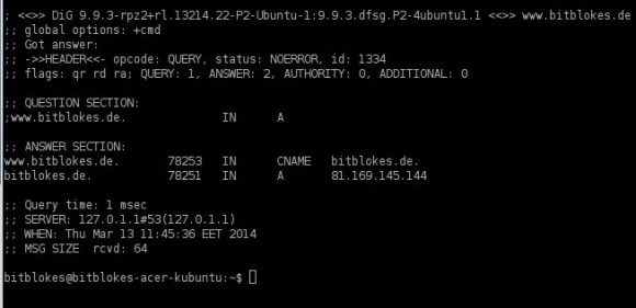 DNS mittels pdnsd: 1 Millisekunde