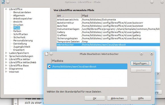 LibreOffice: Wörterbuch-Pfad