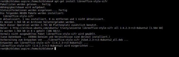 LibreOffice: sifr-Paket installieren