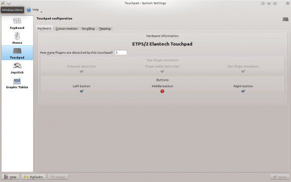 Touchpad-Konfiguration: Kubuntu 13.10