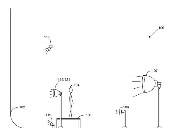 US-Patent, um etwas vor einem weißen Hintergrund zu fotografieren (Quelle: Google.com)