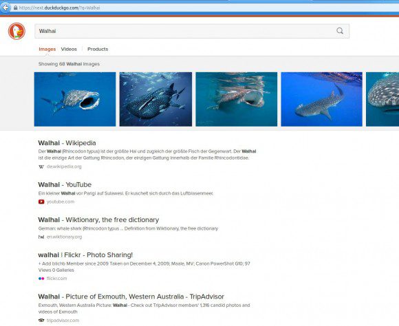 DuckDuckGo mit Bildersuche