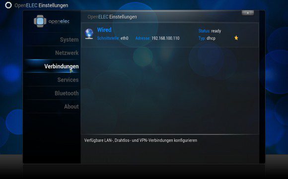 OpenELEC 4.0: Einstellungen