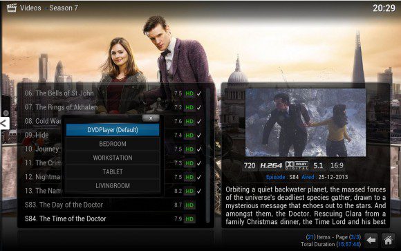 XBMC 13: Play using ... (Quelle: xbmc.org)