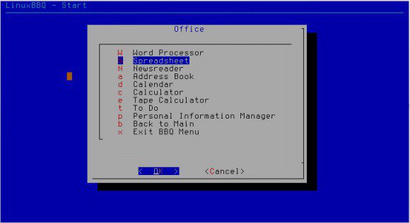 LinuxBBQ: Menü / Office