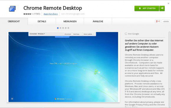 Chrome Remote Desktop App