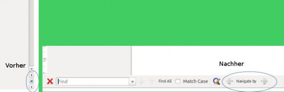 LibreOffice 4.3: Navigations-Schalter (vorher - nachher / Quelle: documentfoundation.org)