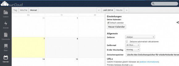 ownCloud 6: Kalender