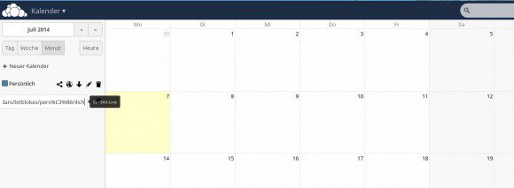 ownCloud 7: Kalender