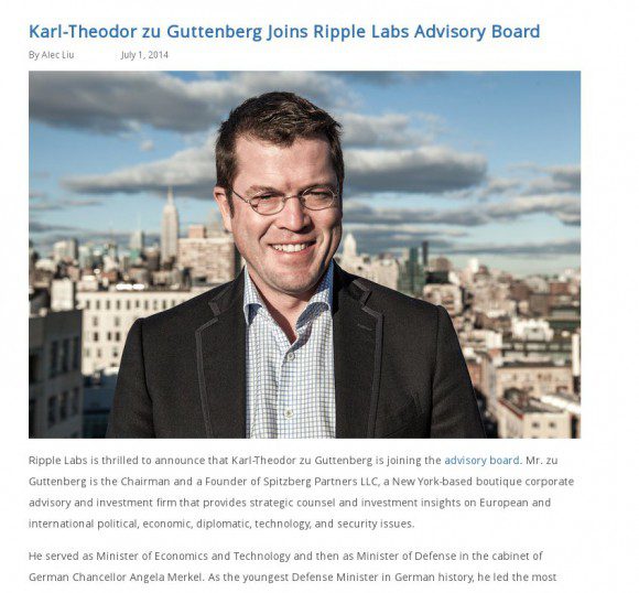 BitCoin-Desaster: Ripple Labs und Guttenberg