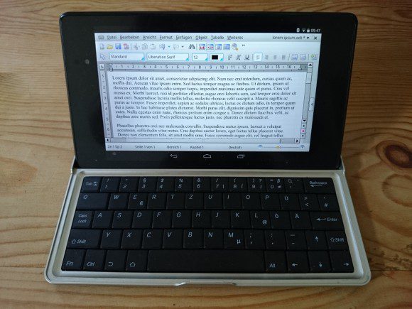     SoftMaker Office HD auf einem Nexus 7 2013 mit Tastatur