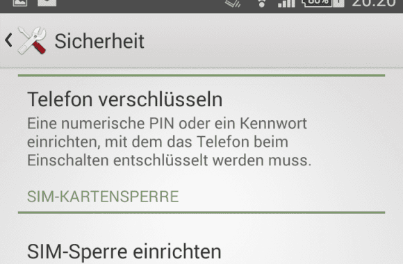 Android: Verschlüsselung möglich