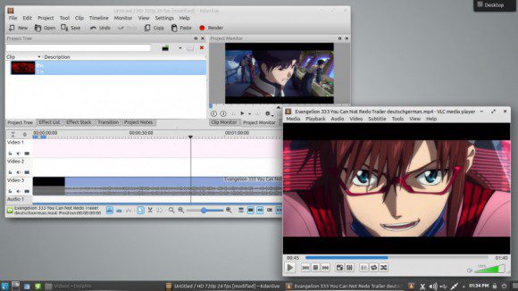 VLC und Kdenlive (Quelle: http://neptuneos.com)