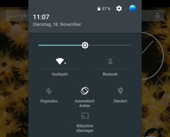Android 5 "Lollipop": Schnelleinstellungen