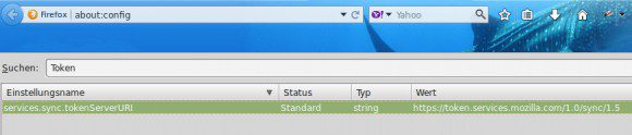 Mozilla Firefox: URL für die Synchronisation