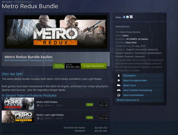 Metro Redux: Derzeit im Angebot