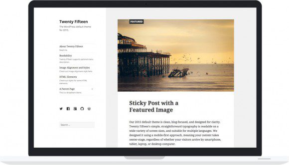 Wordpress 4.1 mit Twenty Fifteen auf einem Desktop (Quelle: wordpress.org)