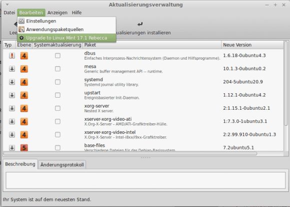 Upgrade auf Linux Mint 17.1 "Rebecca"