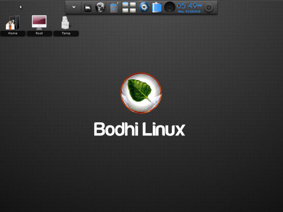 Bodhi Linux 3.0.0 RC2: Desktop (Quelle: jeffhoogland.blogspot.com)