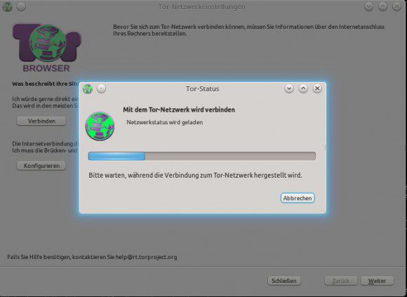 Tor Browser: verbinden
