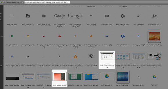 Das Mac-Paket von Google Drive enthält Linux-Screenshots