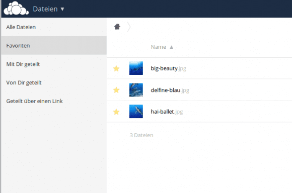 ownCloud 8 Favoriten