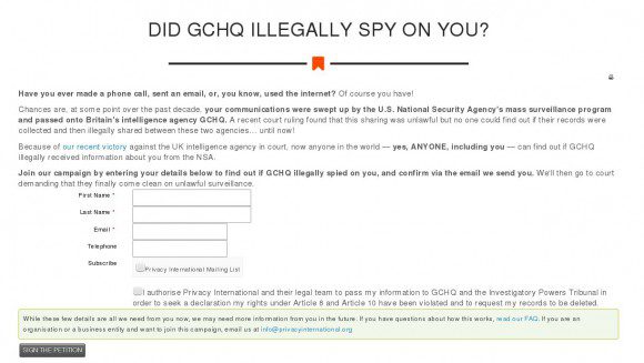 Privacy International fragt für Dich, ob Dich NSA und GCHQ ausspioniert haben