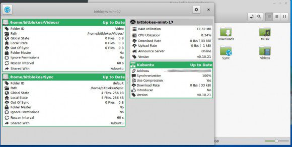 Syncthing in Betrieb