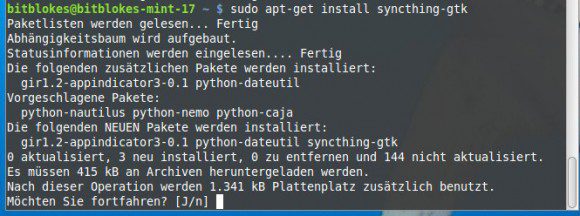 Syncthing GTK installieren