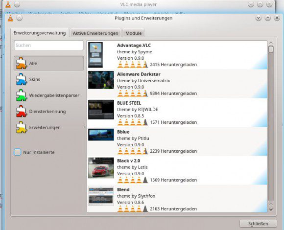 VLC 2.2: Plugins und Erweiterungen