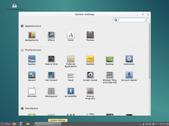 Debian GNU/Linux 8: Cinnamon-Einstellungen