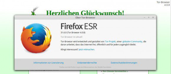 Tor Browser 4.0.8 basiert auf Firefox 31.6 ESR
